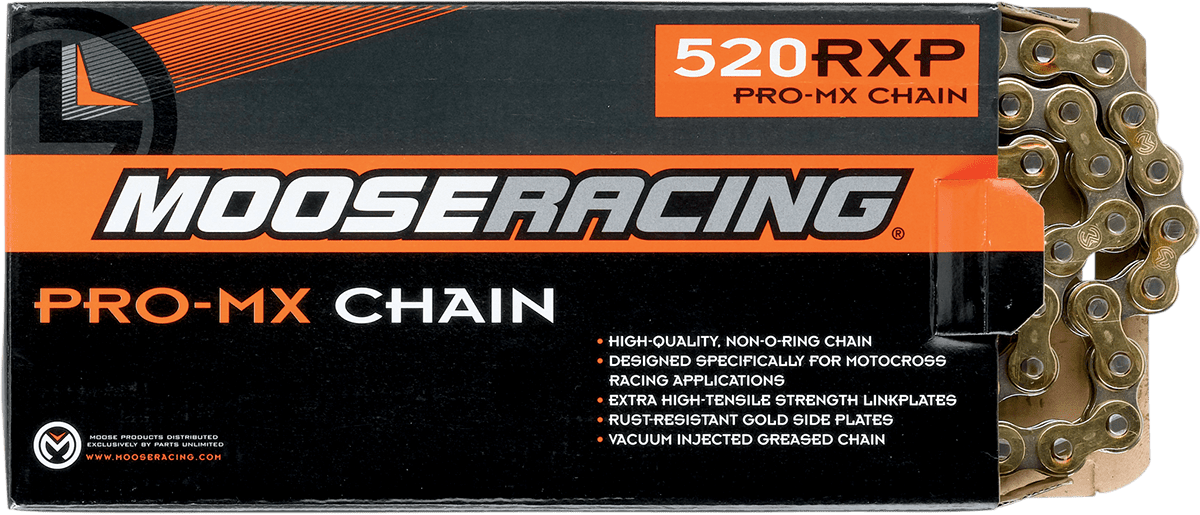 MOOSE OFFROAD 520 RXP Pro-MX Chain with 120 Links - Gold Finish (Part M574-00-120) - Kelly Motorsports