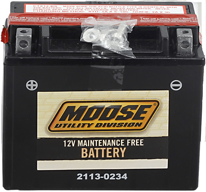 MOOSE OFFROAD AGM Battery YTX12-BS MTX12-BS - Heavy-Duty Maintenance-Free 12-Volt Power Source - Kelly Motorsports