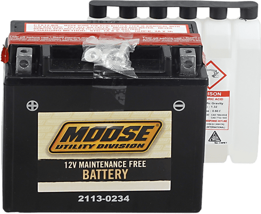 MOOSE OFFROAD AGM Battery YTX12-BS MTX12-BS - Heavy-Duty Maintenance-Free 12-Volt Power Source - Kelly Motorsports