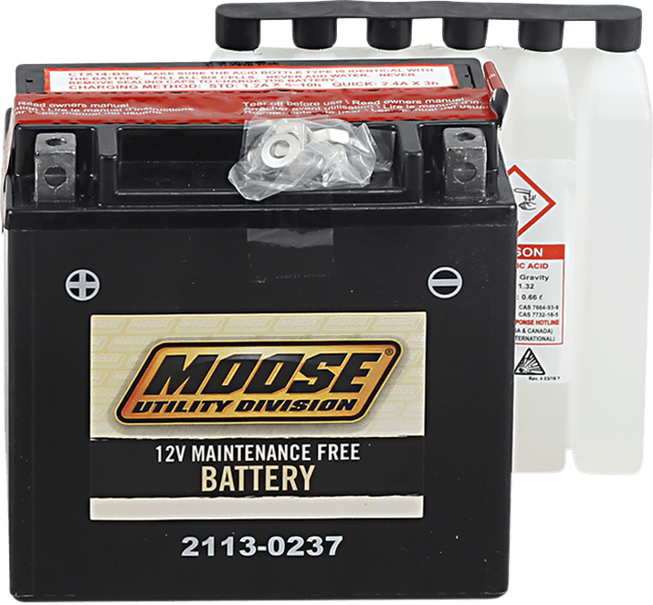 Moose Offroad AGM Battery YTX14-BS MTX14-BS – Heavy-Duty Maintenance-Free 12-Volt Power Source - Kelly Motorsports