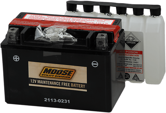 Moose Offroad AGM Battery YTX9-BS MTX9-BS - Heavy-Duty Maintenance-Free 12V Power Source - Kelly Motorsports