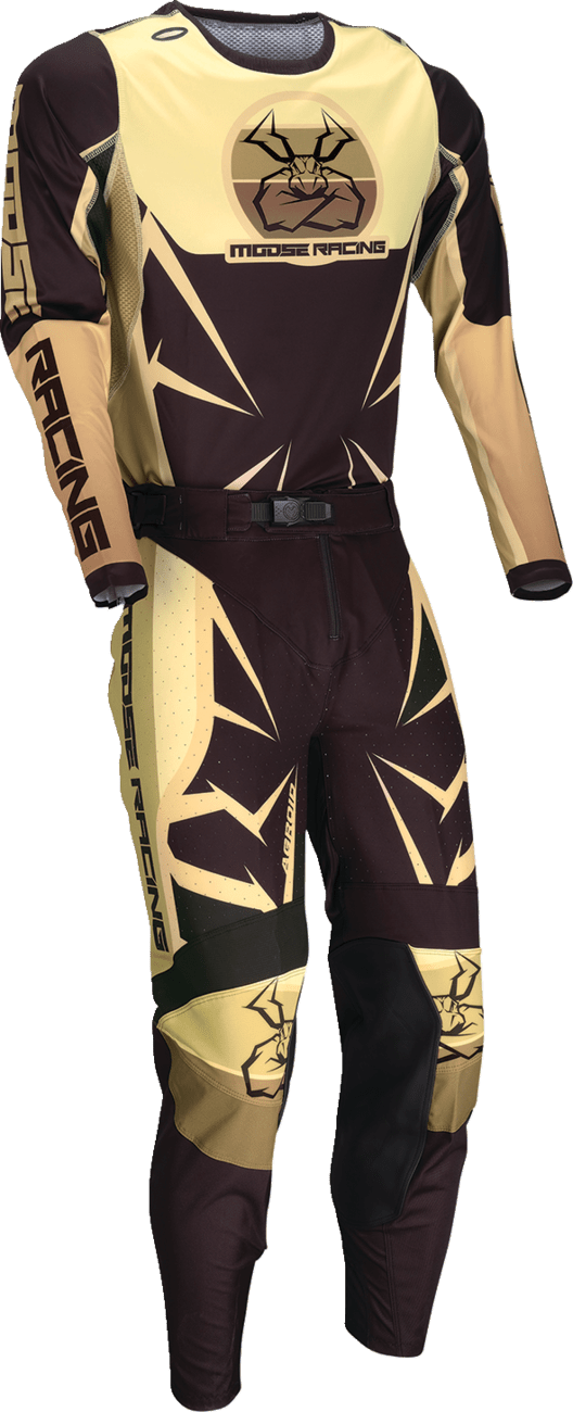 MOOSE OFFROAD Agroid Jersey 3XL Brown/Black - Lightweight Stretch Polyester with Ventilation and Quick-Dry Fabric - Kelly Motorsports
