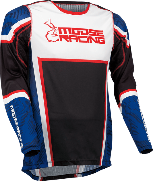 Moose Offroad Agroid Jersey 3XL - Red, White, Blue & Black - Lightweight Performance Ride Shirt - Kelly Motorsports