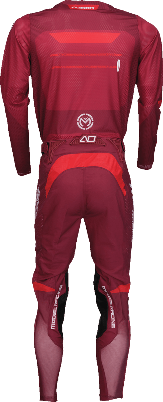 MOOSE OFFROAD Alpha One Jersey - Burgundy/White Large - Breathable Polyester Fabric - Kelly Motorsports