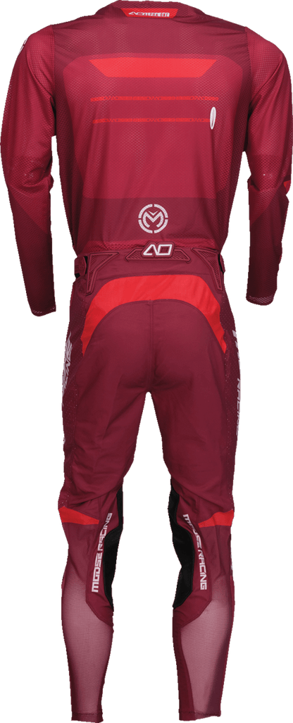 MOOSE OFFROAD Alpha One Jersey - Burgundy/White Large - Breathable Polyester Fabric - Kelly Motorsports