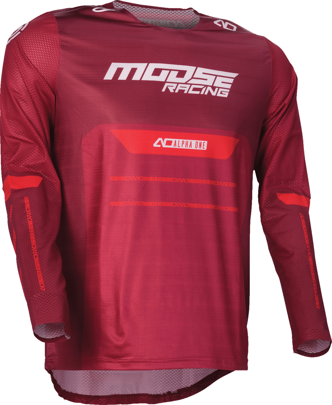 MOOSE OFFROAD Alpha One Jersey - Burgundy/White Large - Breathable Polyester Fabric - Kelly Motorsports