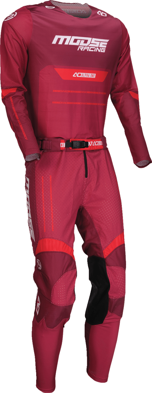 MOOSE OFFROAD Alpha One Jersey - Burgundy/White Large - Breathable Polyester Fabric - Kelly Motorsports