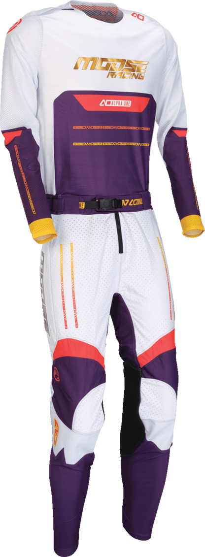 MOOSE OFFROAD Alpha One Jersey - Purple/Red, Size XS - Lightweight, Breathable Polyester with Mesh Panels - Kelly Motorsports