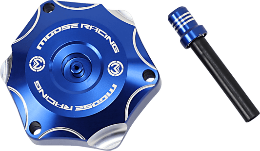 Moose Offroad Aluminum Gas Cap for Yamaha T03-4132L - Durable Blue Replacement - Kelly Motorsports