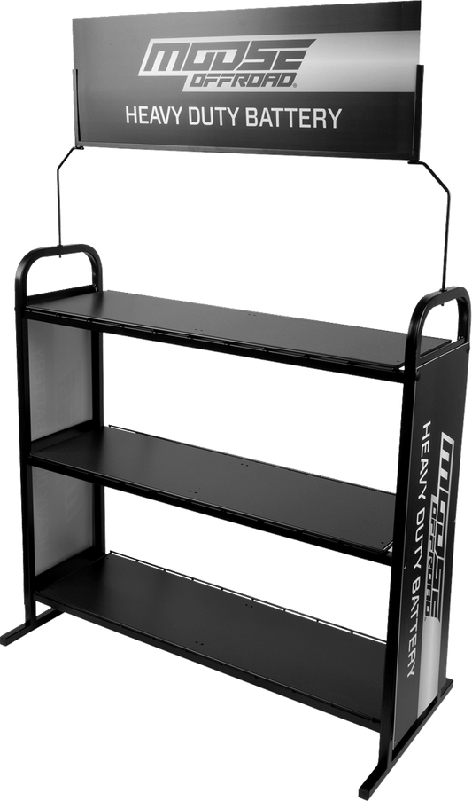 Moose Offroad Battery Display Rack MOO900RACK – Easy Assembly and Vibrant Header Card Included - Kelly Motorsports