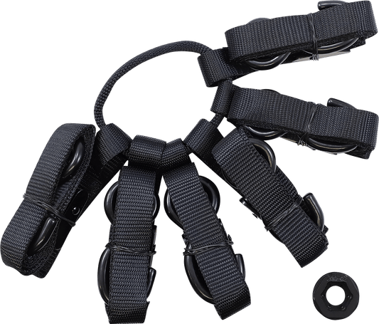 MOOSE OFFROAD Cargo Straps for UTV - Model O10-6745 – Heavy-Duty Black Tie-Down Straps with Adjustable Hooks - Kelly Motorsports