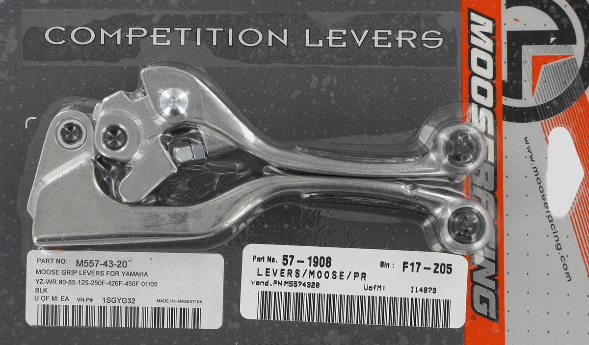 Moose Offroad Competition Lever Set - Black (Part Number: 1SGYG32) - Kelly Motorsports