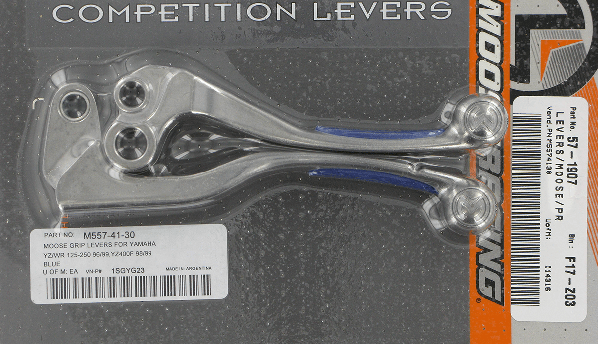Moose Offroad Competition Lever Set Blue with Silicone Grips – Part 1SGYG23 - Kelly Motorsports