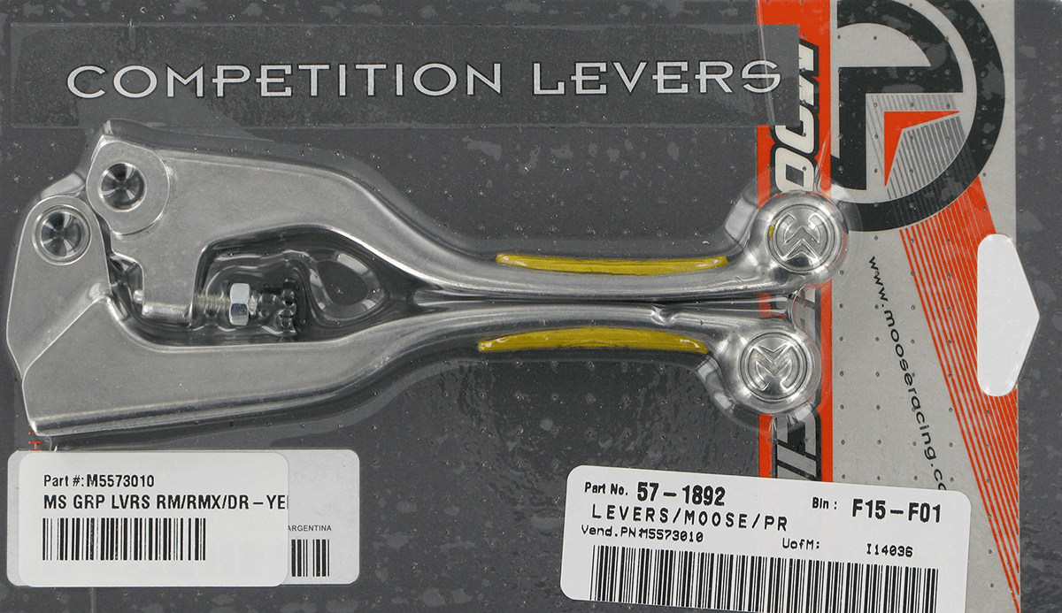 Moose Offroad Competition Lever Set - Yellow (Part Number: 1SGSC21) - Kelly Motorsports