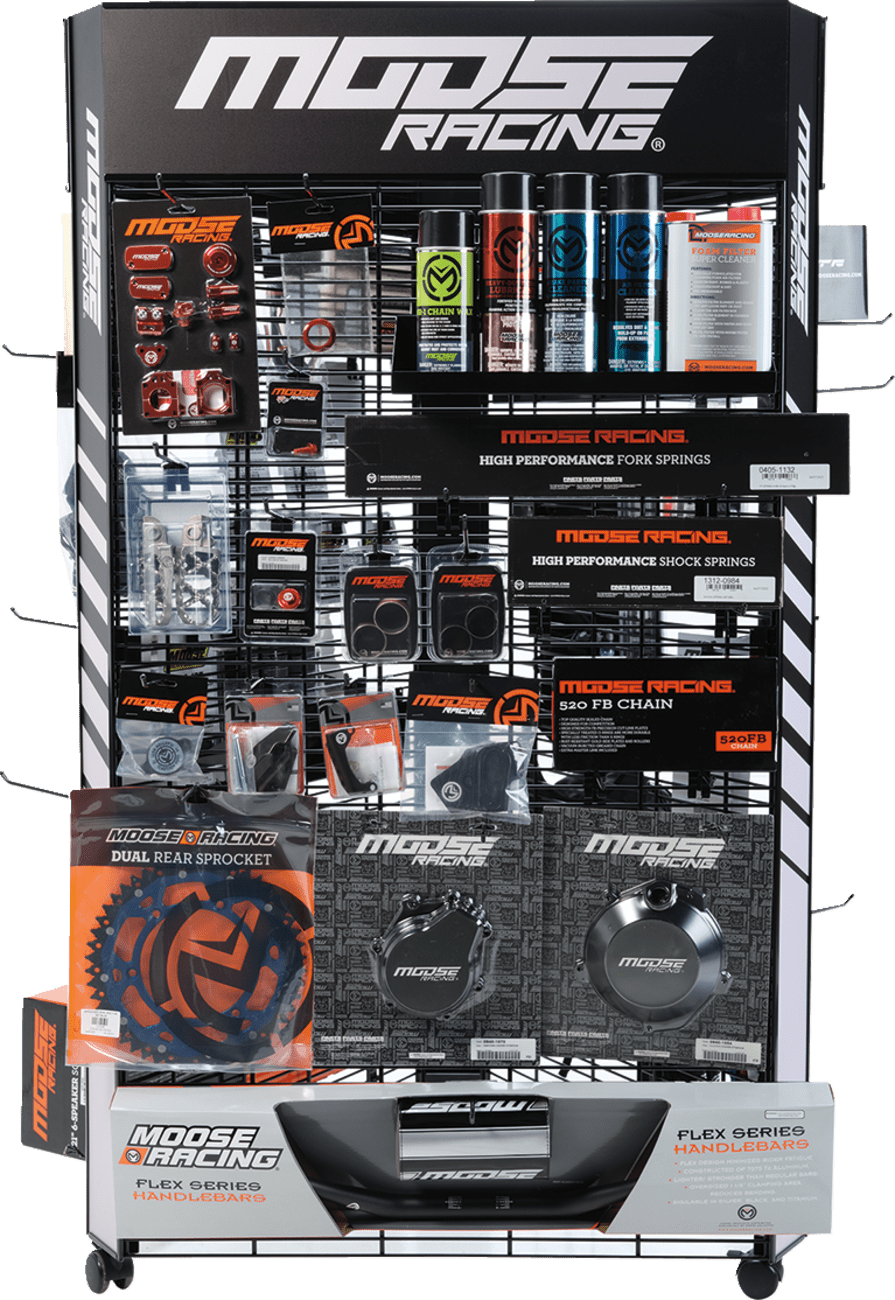 MOOSE OFFROAD Hardparts Display with 60 Hooks and 3 Shelves - Part Number 9903-0727 - Kelly Motorsports