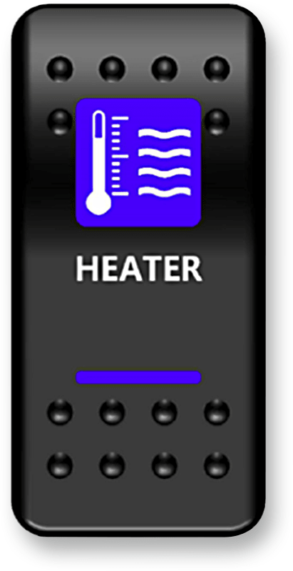 MOOSE OFFROAD HTR-PWR Blue LED Backlit Rocker Switch for Night Riding - Kelly Motorsports