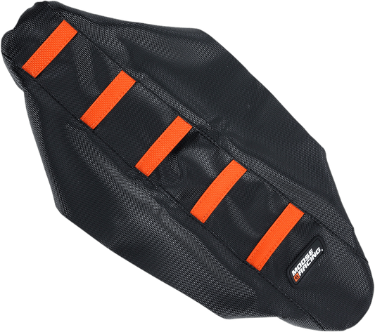MOOSE OFFROAD KTM 650 Ribbed Seat Cover - Black with Orange Ribs, Part Number KTM6509-336RT - Kelly Motorsports