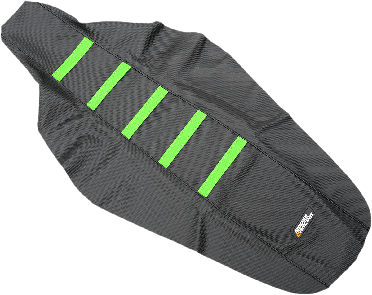 Moose Offroad KXF45016-334RT Ribbed Seat Cover for Kawasaki KX450F (2016-2018), Black with Green Ribs - Kelly Motorsports