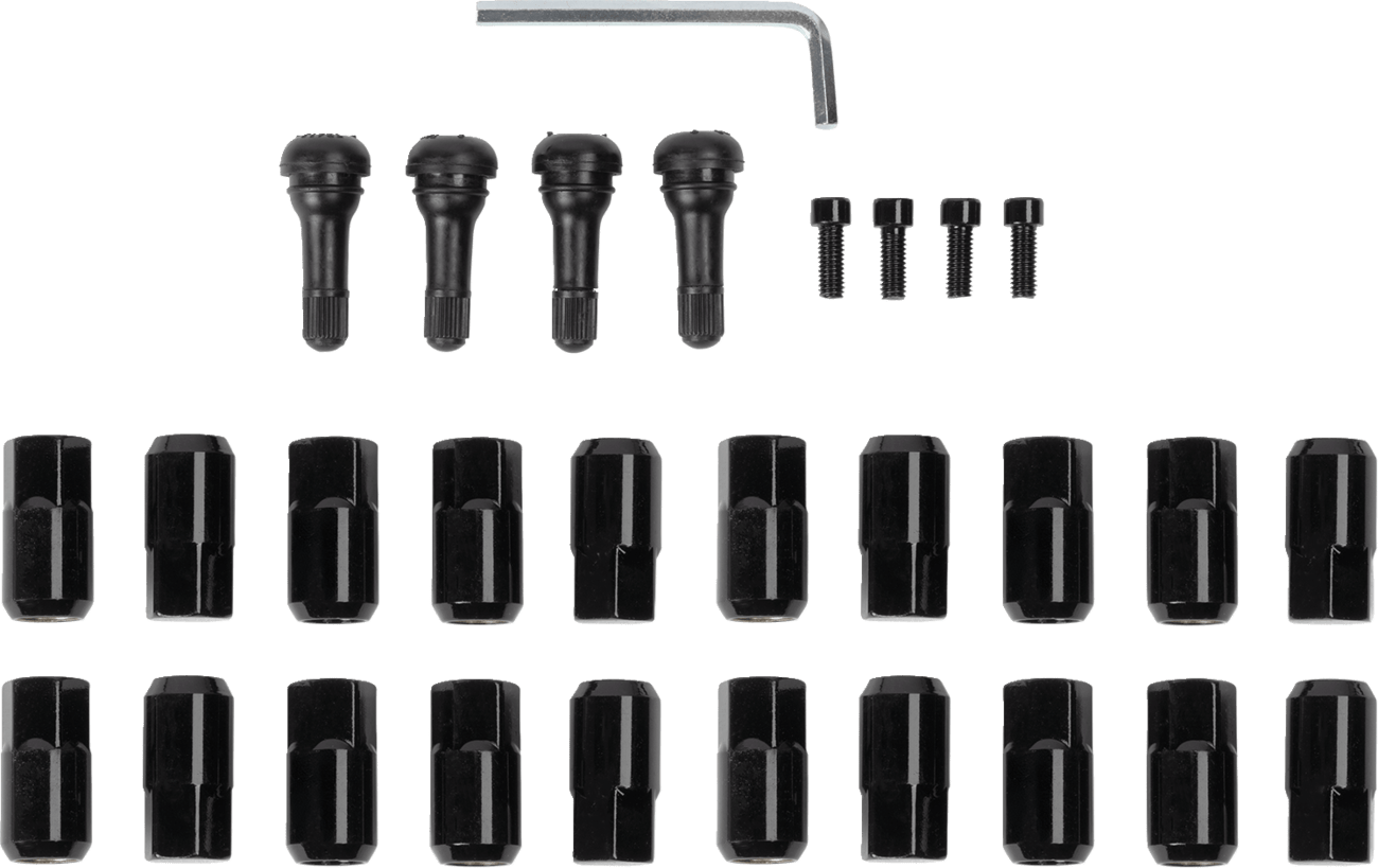 MOOSE OFFROAD Lug Nuts with Valve Stems – 12 mm x 1.50, Black, Flat – 20 Pack (Part Number: SP300MO207B-20) - Kelly Motorsports