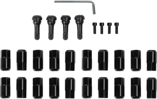 MOOSE OFFROAD Lug Nuts with Valve Stems – 12 mm x 1.50, Black, Flat – 20 Pack (Part Number: SP300MO207B-20) - Kelly Motorsports