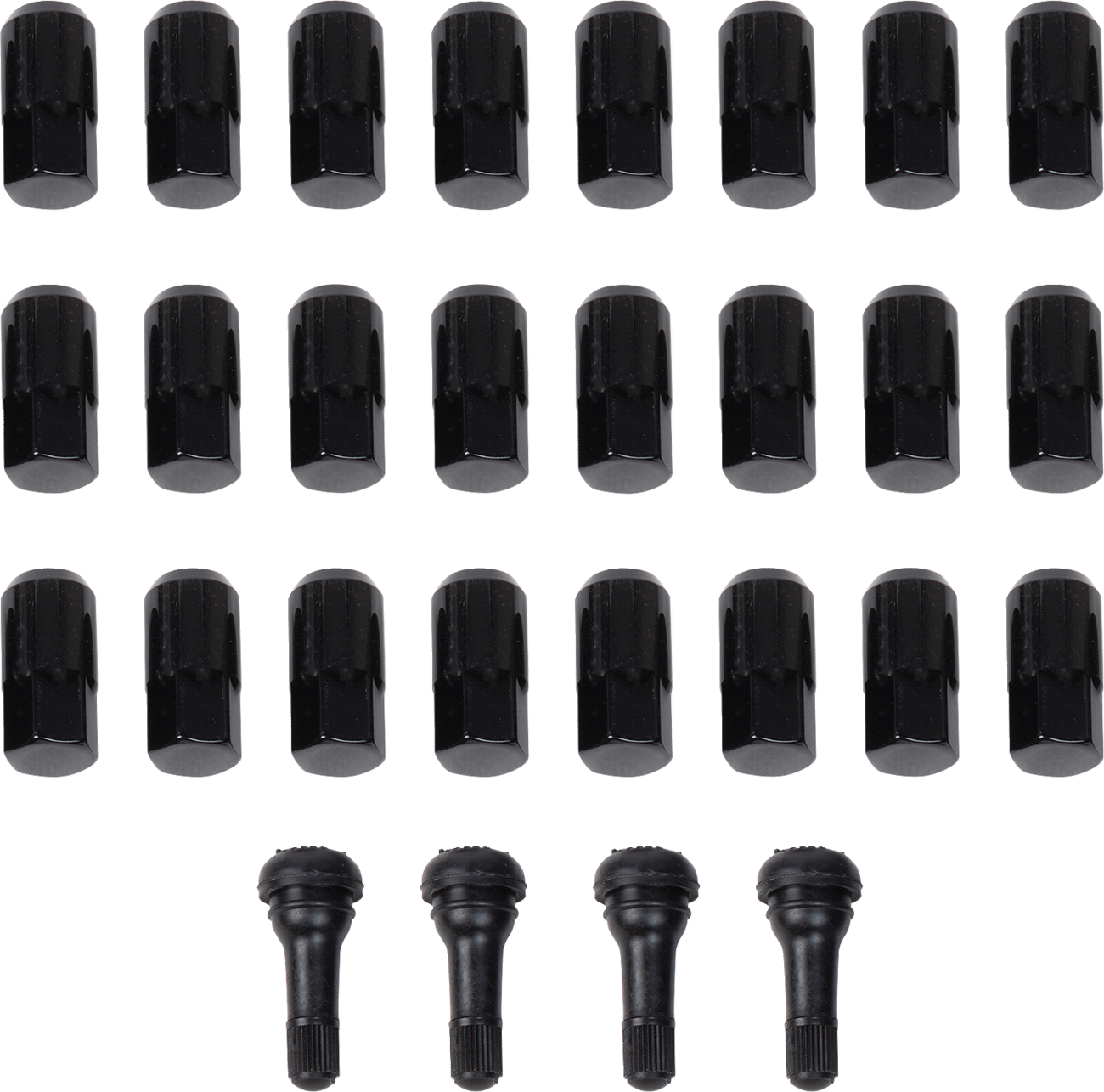 Moose Offroad Lug Nuts with Valve Stems - 12 mm x 1.50 - Black Tapered - 24 Pack (Part SP300MO207B-24) - Kelly Motorsports