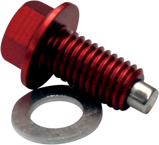 MOOSE OFFROAD Magnetic Drain Plug for Kawasaki DP120 - Red - Kelly Motorsports