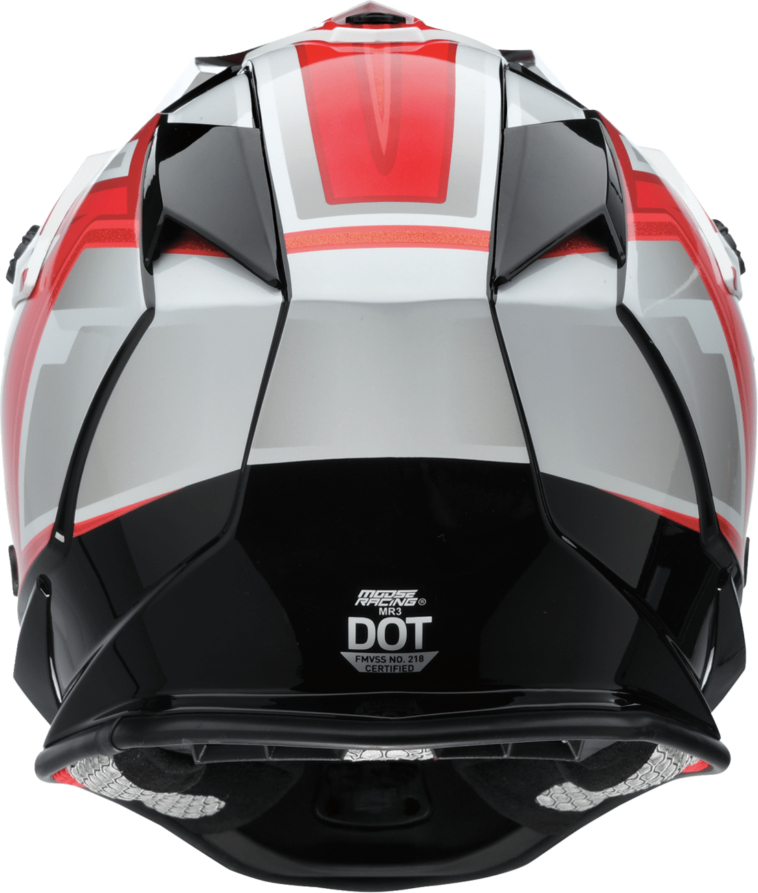 MOOSE OFFROAD MR3 Helmet F.A.F. White/Black/Red Small - Lightweight Motorcycle Helmet with Enhanced Protection - Kelly Motorsports