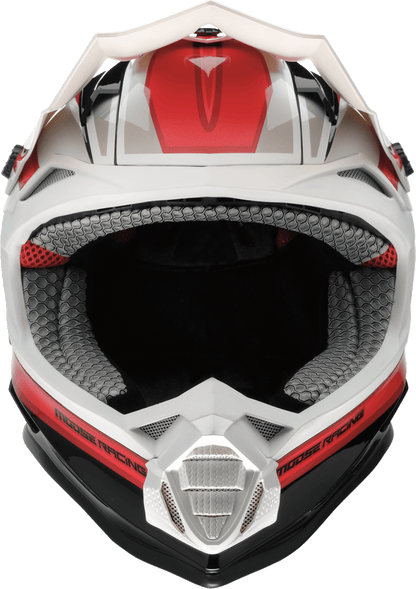 MOOSE OFFROAD MR3 Helmet F.A.F. White/Black/Red Small - Lightweight Motorcycle Helmet with Enhanced Protection - Kelly Motorsports