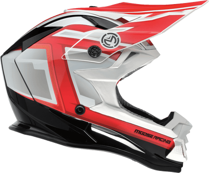 MOOSE OFFROAD MR3 Helmet F.A.F. White/Black/Red Small - Lightweight Motorcycle Helmet with Enhanced Protection - Kelly Motorsports