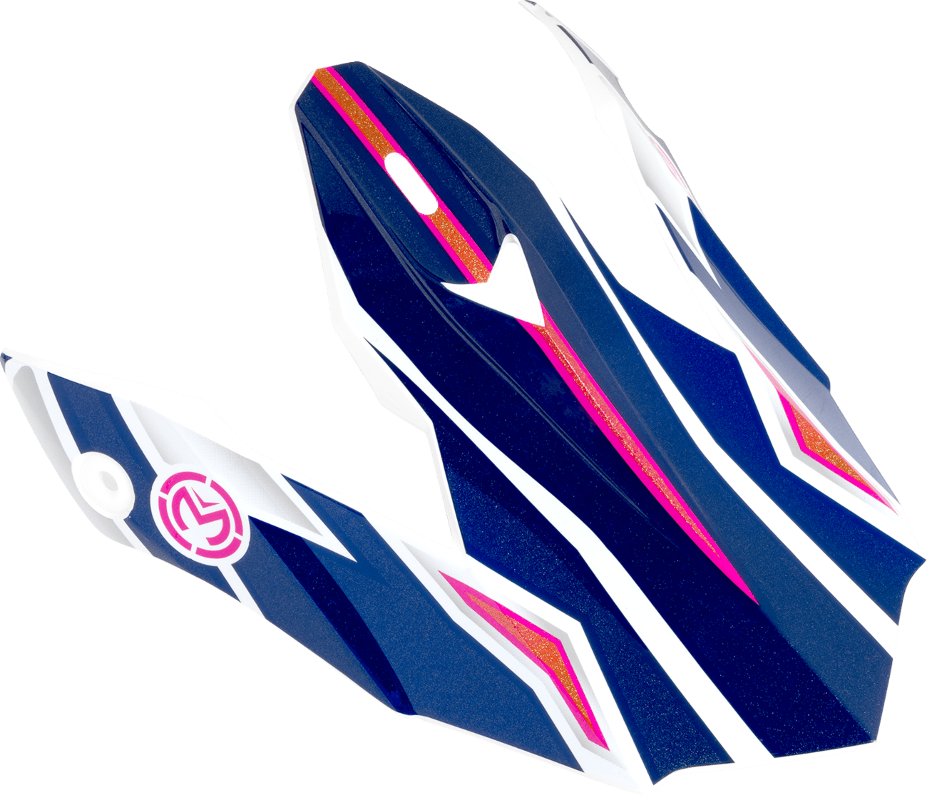 MOOSE OFFROAD MR3 Peak - F.A.F. Helmet Replacement Visor in Navy, White & Pink (Part 0132-2005) - Kelly Motorsports