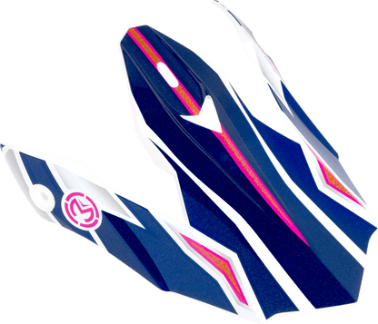 MOOSE OFFROAD MR3 Peak - F.A.F. Helmet Replacement Visor in Navy, White & Pink (Part 0132-2005) - Kelly Motorsports