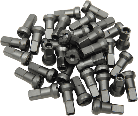 Moose Offroad MX1 Titanium Gray 8 Gauge Spoke Nipples Set 24-840 - Kelly Motorsports