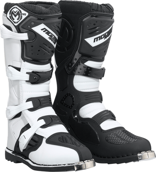 MOOSE OFFROAD Qualifier Boots Size 12 - Black and White, Part Number 3410-2604 - Kelly Motorsports