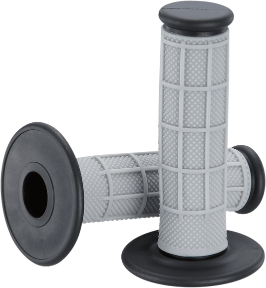 Moose Offroad Qualifier Grips - Half Waffle Black with Dual Compound for Twist Throttle Vehicles (Part Number: 1MG0715-EBM) - Kelly Motorsports