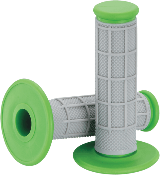 Moose Offroad Qualifier Grips - Half Waffle Green with Dual Compound Design - Part Number 1MG0715-EGM - Kelly Motorsports