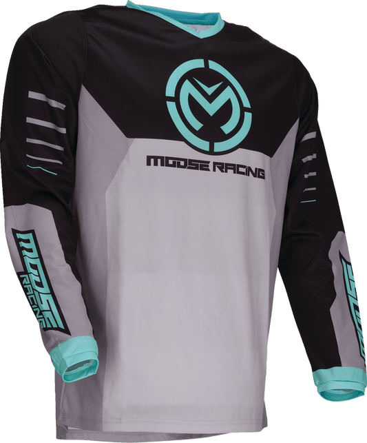 Moose Offroad Qualifier® Jersey Gray/Teal Large (Part 2910-8185) - Kelly Motorsports