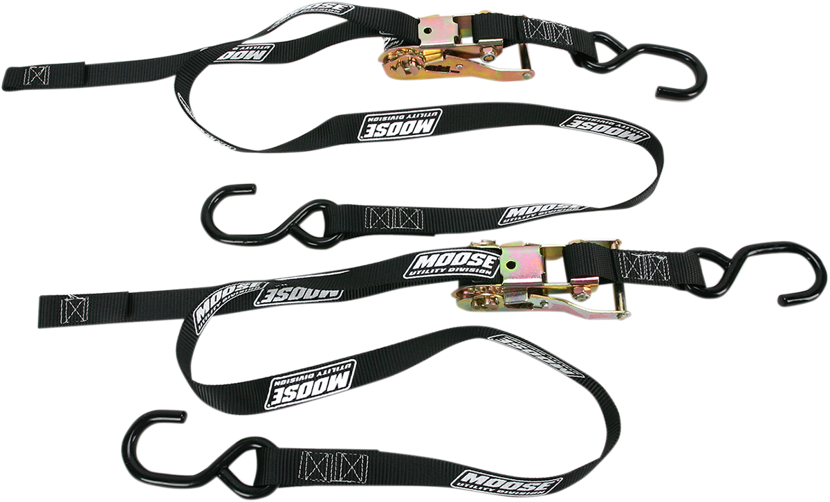 Moose Offroad Ratchet Tie-Downs 1-Inch Black, Model 3920-0297 - Kelly Motorsports