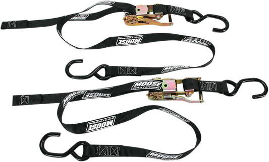 Moose Offroad Ratchet Tie-Downs 1-Inch Black, Model 3920-0297 - Kelly Motorsports