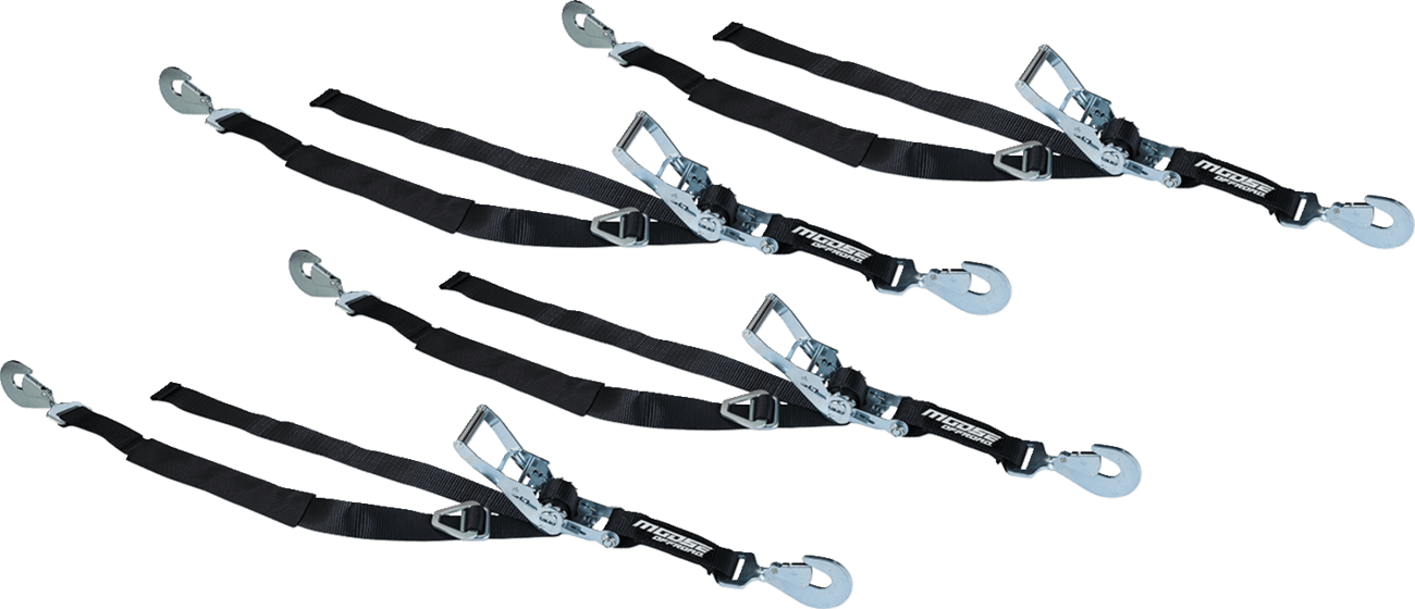 MOOSE OFFROAD Ratcheting Tiedown Pack - 2 inch x 8 foot in Black, Part Number 3920-0536 - Kelly Motorsports