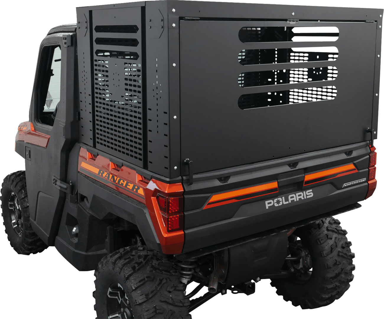 MOOSE OFFROAD Rear Enclosure for Polaris Ranger 3056PF - Durable Steel Bed Cover with Optional Drop-In Top Basket and Winging Door - Kelly Motorsports