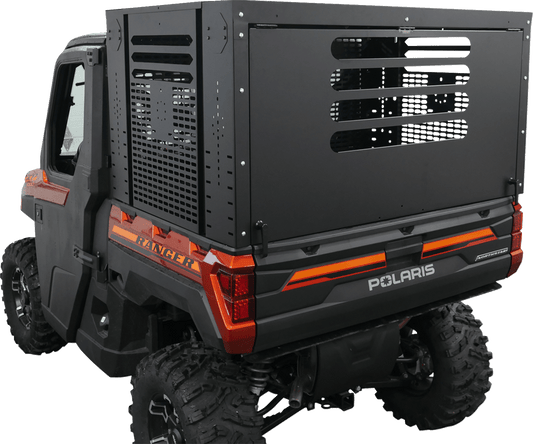 MOOSE OFFROAD Rear Enclosure for Polaris Ranger 3056PF - Durable Steel Bed Cover with Optional Drop-In Top Basket and Winging Door - Kelly Motorsports