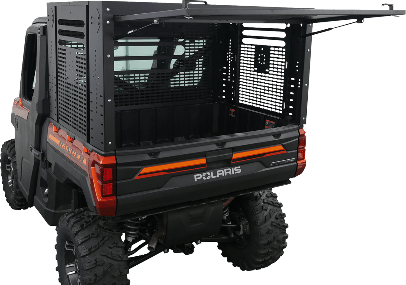 MOOSE OFFROAD Rear Enclosure for Polaris Ranger 3056PF - Durable Steel Bed Cover with Optional Drop-In Top Basket and Winging Door - Kelly Motorsports