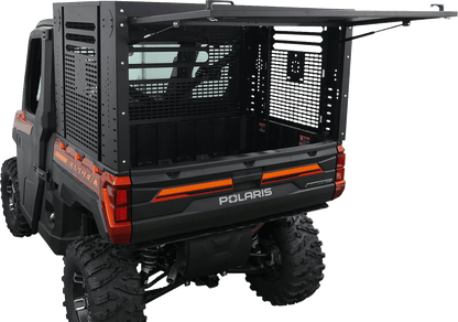 MOOSE OFFROAD Rear Enclosure for Polaris Ranger 3056PF - Durable Steel Bed Cover with Optional Drop-In Top Basket and Winging Door - Kelly Motorsports