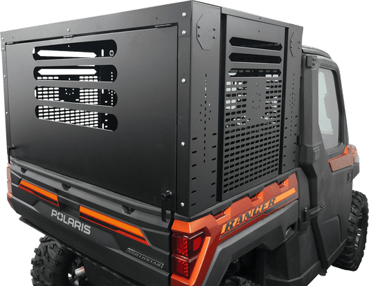 MOOSE OFFROAD Rear Enclosure for Polaris Ranger 3056PF - Durable Steel Bed Cover with Optional Drop-In Top Basket and Winging Door - Kelly Motorsports