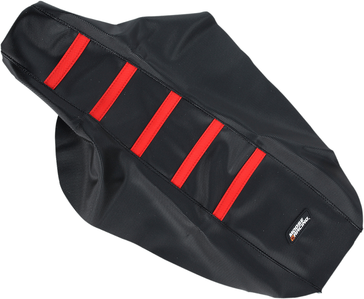 Moose Offroad Ribbed Seat Cover for Honda CR80/85 (1996-2007) - Black with Red Ribs, Part CR8096-331RT - Kelly Motorsports
