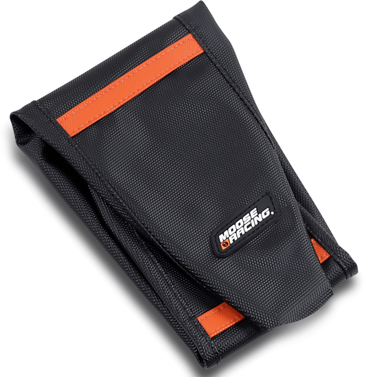 MOOSE OFFROAD Ribbed Seat Cover for KTM '18-'22 - Black with Orange Ribs (Part Number: KTM45019-336) - Kelly Motorsports