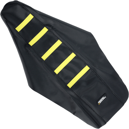 Moose Offroad Ribbed Seat Cover for Suzuki RM125/250 (2001-2008) – Black with Yellow Ribs, Part RM12501-331RT - Kelly Motorsports
