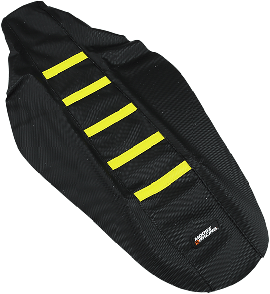 Moose Offroad Ribbed Seat Cover for Suzuki RMZ250/450 (2018-2024) – Black with Yellow Ribs, Part Number RMZ45018-335 - Kelly Motorsports