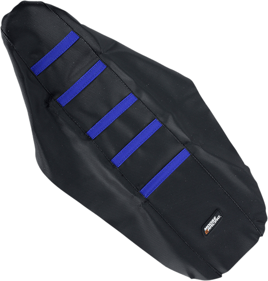 MOOSE OFFROAD Ribbed Seat Cover for Yamaha YZ250/450 (2003-2005) - Black with Blue Ribs, Part YZF25003-332RT - Kelly Motorsports