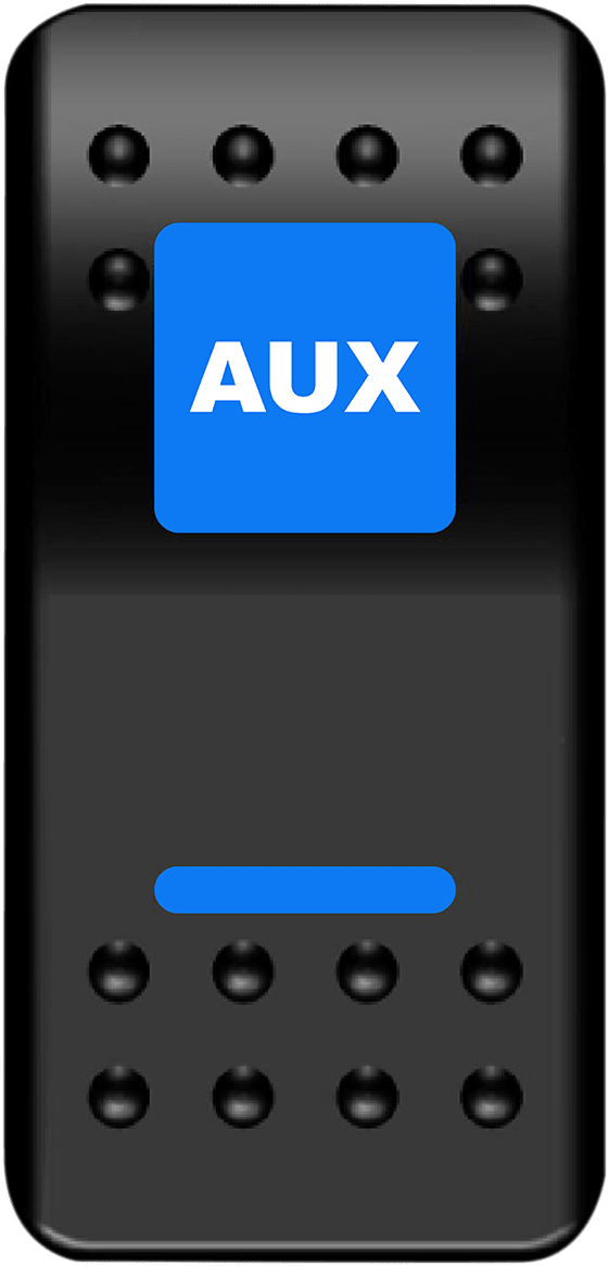 MOOSE OFFROAD Rocker Switch - Auxiliary Power Blue AUX-PWR for Night Riding - Kelly Motorsports